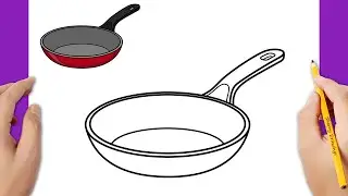 HOW TO DRAW A FRYING PAN EASY