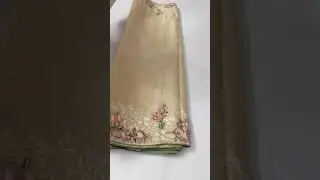 Tasar silk saree with nice embroidery work and cut work