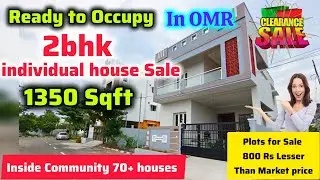 🎉Clearance Sale Omr-ல்🏡2bhk Individual House Sale🤓Ready to occupy🤩Inside Community🔥Plots 800Rs Less