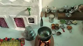 Aaj mini kitchen me bane gobi or Mater ke chaway#cooking #recipe #mini #house 