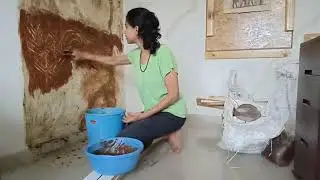How to use cow-dung to plaster walls and create anti-radiation space.