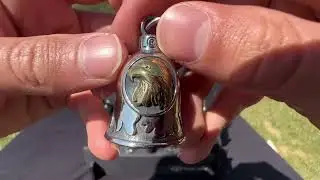 Guardian Bell Motorcycle Bell Eagle Head USA - Silver and Gold