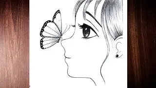 How to draw anime girl with butterfly|drawing for beginners|easy drawing step by step| pencil sketch
