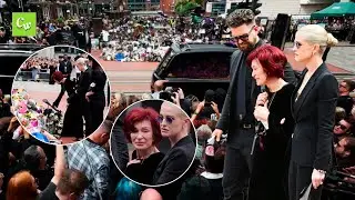 Sharon Osbourne and children tearfully watch final tributes & say goodbye at Ozzy Osbourne's funeral