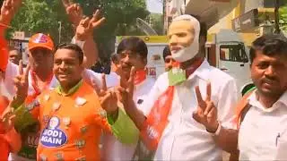 Modi Fans celebrate Great Victory of PM Modi.