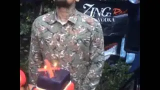Chris Brown Blowing His Candles For His 25th Birthday