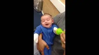Deaf baby boy hears for the very first time. Erupts into fits of giggles!