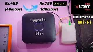 Airtel Xstream Fiber 40 mbps to 100 mbps Plan Upgrade 🛜 | 20 OTT | 499 to 799 | Hindi