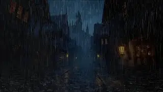 Medieval Town Rain Sounds at Night | Deep Sleep, Relaxation & Stress Relief