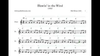 Blowin' in the Wind - Bob Dylan - Easy Score - Tastiere - Flauto - Scuole Medie