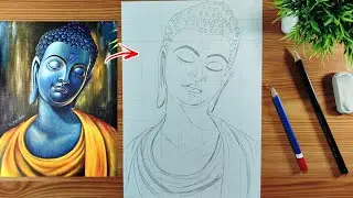 Gautam Buddha Drawing, How To Draw Lord Buddha, Buddha Drawing, Step By Step Outline