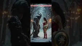KRAMPUS vs WONDER WOMAN FUSION! 🤯 Dark Hero Monster Mashup | FusionCreature #Shorts