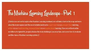 Machine Learning Landscape (Fundamentals) - part 1 | Supervised Learning