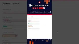 Mat-Input Customize | Angular 15 
