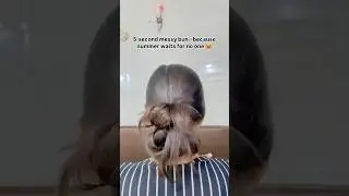 Hot Weather, Cool Hair 👩&zwj;🦳👱&zwj;♀️ #MessyBun#QuickHairFix#EffortlessBeauty#SummerHairGoals#BunItUp