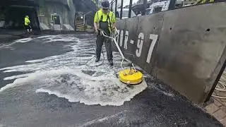 Jetwash cleaning at Alton Towers pre opening of the Toxicator ride