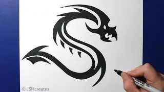 Fancy Lettering / Cool Letter Writing / Initial S Dragon / Step By Step Design Drawing / JSHcreates