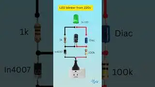 220V LED Blinker Using Diac #Shorts