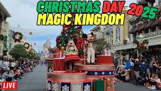 🔴Live Christmas Day at Magic Kingdom with rides, shows, parades Fireworks Walt Disney World 12/25/25
