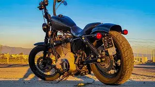 Занижение Sportster всего лишь с помощью кронштейна!