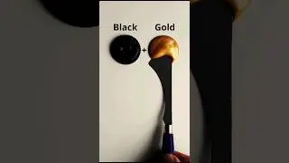 Black and Gold color do mixed and make a new color #colormixing #satisfying #paintmixing #ytshorts