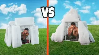 Low budget vs hight budget ice house challenge 🥶