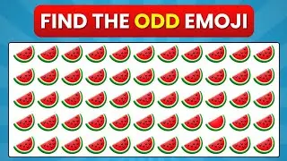 Find The Odd Emoji Challenge 🍉 | 9 Levels (Easy, Medium, Hard) | Emoji Quiz