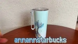 Starbucks 355ml/12oz Anniversary Ocean Green Gradient Mermaid Tail Stainless Steel Cup with Strap