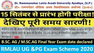 BREAKING NEWS || RMLAU Exam Time Table Released|RMLAU Exam 2020|RMLAU Exam Latest News Update|