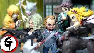 Demon Slayer VS Chucky and Tiffany stop motion杏寿郎,炭治郎, 善逸&伊之助 VS チャッキー&ティファニー -鬼滅の刃 ストップモーション
