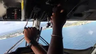 Landing St.Marteen after Irma 2017 in Cockpit Maho Beach