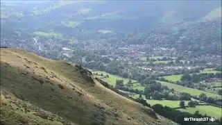 Leander ECS move and DRS Tesco Train viewed from Caer Caradoc