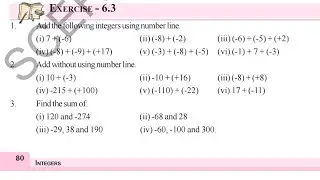 Class 6 | Maths | Chapter 6 | Integers | Exercise 6.3 Solutions | Telangana State Board |Ts Ssc |
