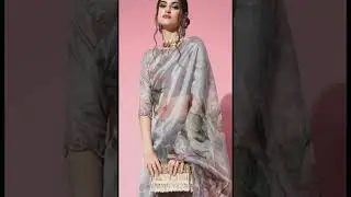 Trending grey sarees for navaratri #trending  #saree  #grey
