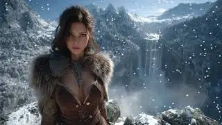 Aya of the Frozen Heights ❄️ Medieval Ambience | Snowfall, Mountain Falls & Fantasy Calm