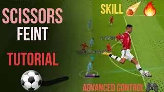 Scissors feint shot skill TUTORIAL in pes efootball 2023⚽️ Advanced control 🎮 #viral#view#efootball