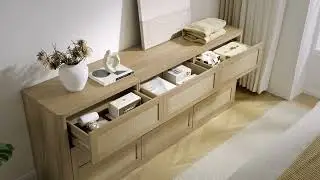 SICOTAS Zura Modular 9 Drawers Dresser - Amber Oak