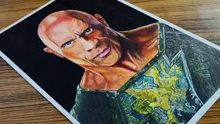 Drawing Black Adam - Dwayne Johnson ( The Rock ) | Coloured Pencil Drawing | Artist Akansha