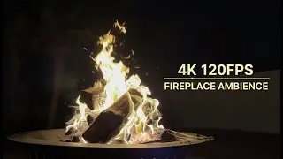Real Backyard Fire in 4K 120FPS &ndash; Relaxing Crackling Fireplace Sounds