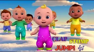 👏👣⬆️👋Clap, Stomp, Jump Song | Fun Kids Dance | Action Song for Toddlers | Baby Learning Song