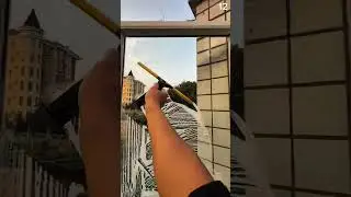 Wiping glass, crisp rhythm of morning window clarity