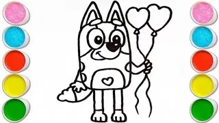 Bluey and Bingo playing dress up game Drawing, Painting & Coloring For Kids and Toddlers_ Easy Art