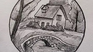 How to Draw Beautiful Landscape Scenery | Easy pencil Scenery Drawing for beginners
