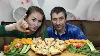 МУКБАНГ НАГГЕТСЫ И ДОМАШНЯЯ ПИЦЦА | UKBANG NUGGETS AND HOMEMADE PIZZA #мукбанг #mukbang