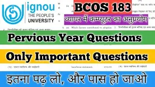 BCOS 183 Important Questions 2026 BCOS 183 Pervious Year Question BCOS 183 व्यापार में कम्प्यूटर 