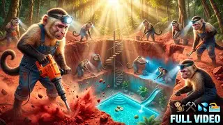 Monkeys Build Secret Underground Luxury Bunker with Swimming Pool 😱🏊‍♂️ [4K]