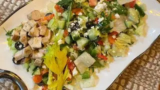 Fresh and healthy Greek salad #homemade dressing #saladrecipe #food #