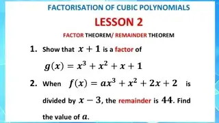 Factor using the factor theorem and remainder theorem| Cubic polynomials #alevelmaths #wjecmaths