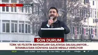 Galata Köprüsü'nde büyük Gazze yürüyüşü! Murat Çiçek: Bu soykırımı dünyaya haykırmak çok önemli