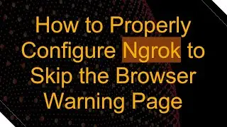 How to Properly Configure Ngrok to Skip the Browser Warning Page